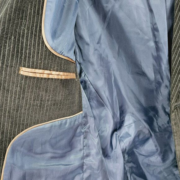 Michael Brandon Blazer Jacket 44 XL Black Corduroy Lined 2 Button Double Vented - Picture 7 of 12